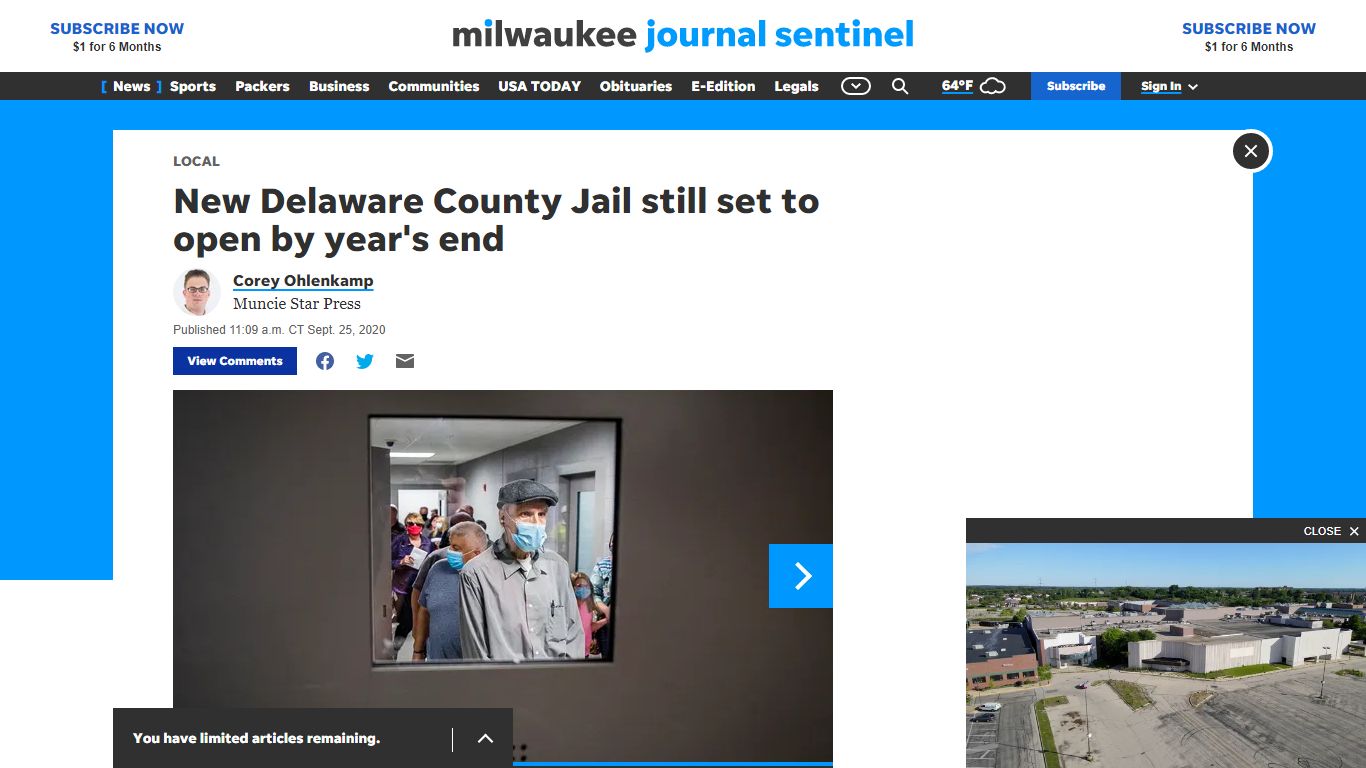 New Delaware County Jail still set for end of 2020 handoff